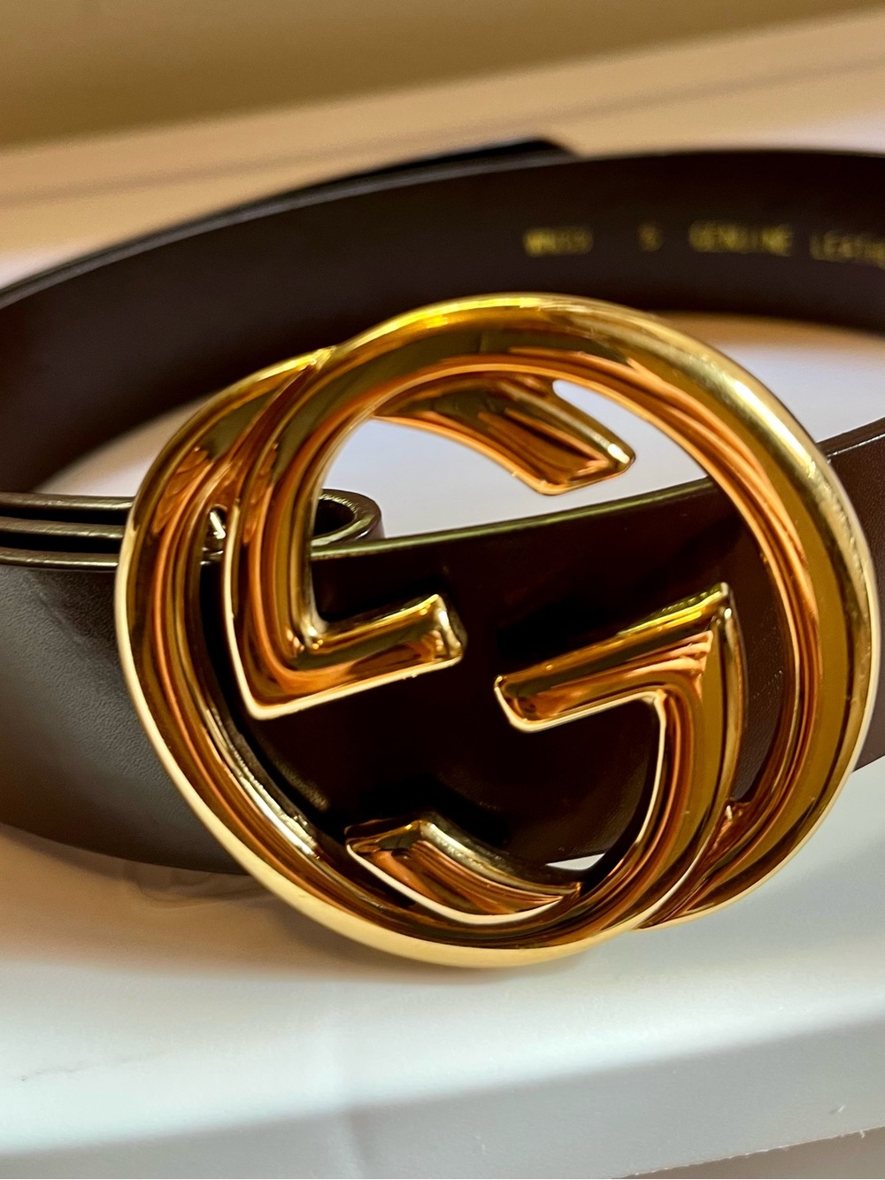 Gucci Brass Double G Belt Buckle
